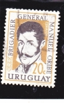 Stamps Uruguay -  Brigadier General Manuel Uribe