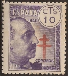 Stamps Spain -  General Franco Pro Tuberculosos  1940  10 cts