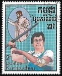 Stamps Cambodia -  Lanzamiento de jabalina