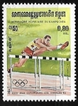 Stamps Cambodia -  Juegos Olímpicos de Verano en Los Angeles, vallista, ...