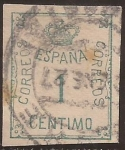 Stamps Spain -  Corona y cifra  1920  1 cent