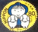 Sellos de Asia - Japn -  Scott#2828b jxa Intercambio 1,00 usd 80 y. 2002
