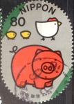 Stamps Japan -  Scott#278h Intercambio nf3b 0,40 usd 80 y. 2001