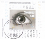 Stamps : Europe : Slovenia :  Técnica de lectura Louisa Brailla