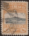 Sellos de America - Uruguay -  Puerto de Montevideo  1919  4 centésimos