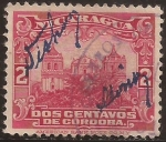 Stamps : America : Nicaragua :  Catedral de Managua    1922      2 centavos
