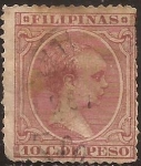 Sellos del Mundo : Asia : Filipinas : Alfonso XIII  1892  10 cent de peso
