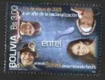 Sellos de America - Bolivia -  1er aniversario de la nacionalizacion de ENTEL