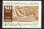 Stamps Uruguay -  INDEPENDENCIA DEL LIBANO 50 AÑOS 22-XI 1993