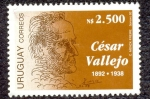 Stamps : America : Uruguay :  CESAR VALLEJO 1892-1938