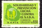 Sellos del Mundo : America : Uruguay : SOLIDARIDAD Y PREVENCION LUCHA CONTRA EL S.I.D.A.