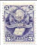 Stamps America - Bolivia -  Escudo y libro de ley