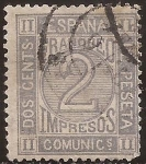 Stamps Spain -  Franqueo Impresos  1872  2 cts