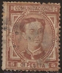 Stamps Spain -  Alfonso XII  1876  5 cents
