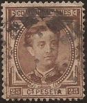 Stamps Spain -  Alfonso XII  1876  25 cents