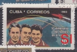 Sellos de America - Cuba -  980 - Komarov, Feoktistov y Egorov, Anivº del primer vuelo espacial humano