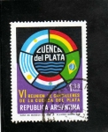 Stamps : America : Argentina :  VI REUNION DE CANCILLERES DE LA CUENCA DEL PLATA