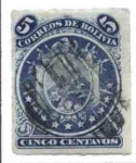 Stamps Bolivia -  Escudo con 11 estrellas - perforacion en lineas