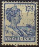 Sellos del Mundo : Europa : Holanda : HOLANDA INDIAS Netherlands Indies 1914 Scott 118 Sello Reina Guillermina Wilkelmina usado