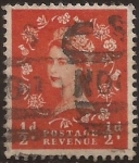 Stamps United Kingdom -  Elisasbeth II  1958   1/2 penique