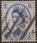 Sellos del Mundo : Europa : Reino_Unido : Elisasbeth II  1958  4 penique