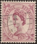 Stamps : Europe : United_Kingdom :  Elisasbeth II  1958  6 penique