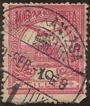 Stamps Hungary -  Turul volando sobre la Corona de San Esteban  1913 10 filler