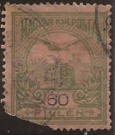 Stamps Europe - Hungary -  Turul volando sobre la Corona de San Esteban  1913  60 filler