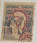 Stamps : Europe : France :  Marianne de cocteau