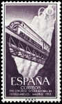 Stamps : Europe : Spain :  ESPAÑA SEGUNDO CENTENARIO NUEVO Nº 1233 ** 60C VIOLETA NEGRUZCO FERROCARRILES