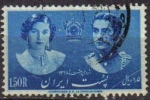 Sellos del Mundo : Asia : Ir�n : IRAN 1939 Scott 875 Sello 1,5r Corona, Principe y Princesa Fawziya Usado