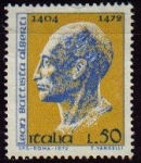 Sellos de Europa - Italia -  ITALIA 1972 Scott 1084 Sello Nuevo Personajes Arquitecto Pintor Leon Battista AlbertI Michel 1384