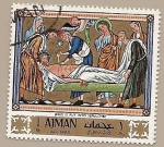 Stamps : Asia : United_Arab_Emirates :  AJMAN - Jesús puesto en el sepulcro