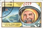 Stamps : America : Cuba :  aniversario del primer hombre al espacio