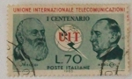 Stamps Italy -  I CENTENARIO DE LA UNION INTERNACIONAL DE TELECOMUNICACIONES