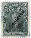 Sellos de America - Bolivia -  Sellos de 1901 sobrecargados