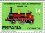 Stamps Spain -  CONGRESO INTERNACIONAL DE FERROCARRILES (Málaga) Locomotora antigua