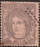 Stamps Spain -  Efigie alegórica de España  1870  2 milésimas escudo