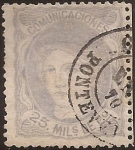 Stamps Spain -  Efigie alegórica de España  1870  25 milésimas escudo