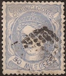 Sellos del Mundo : Europa : Espaa : Efigie alegórica de España  1870  50 milésimas escudo