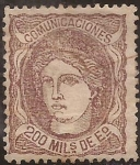 Stamps Spain -  Efigie alegórica de España  1870  200 milésimas escudo