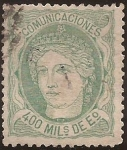 Stamps Europe - Spain -  Efigie alegórica de España  1870  400 milésimas escudo