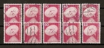 Stamps Germany -  Ciencia y Tecnica./ Ficha con diez sellos.