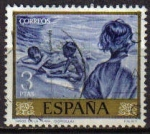 Stamps Spain -  ESPAÑA 1964 1573 Sello Pintor Joaquin Sorolla Niños en la Playa Usado