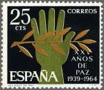 Sellos de Europa - Espa�a -  ESPAÑA 1964 1576 Sello Nuevo XXV Años de Paz Española Alegoría