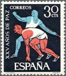 Stamps Spain -  ESPAÑA 1964 1577 Sello Nuevo XXV Años de Paz Española Deportes
