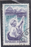 Sellos de Africa - Benin -  Poblado flotante