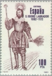Stamps : Europe : Spain :  PERSONAJES FAMOSOS . SAN ISIDRO LABRADOR (1082-1172)