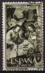 Stamps Spain -  ESPAÑA 1964 1630 Sello Navidad Nacimiento Zurbarán Usado