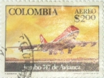 Stamps : America : Colombia :  Jumbo 747 Avianca